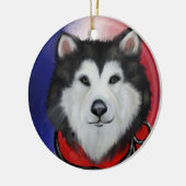 Alaskan Malamute Keramisch Ornament (Links)