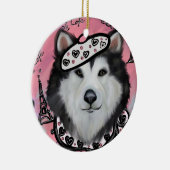Alaskan Malamute Keramisch Ornament (Rechts)