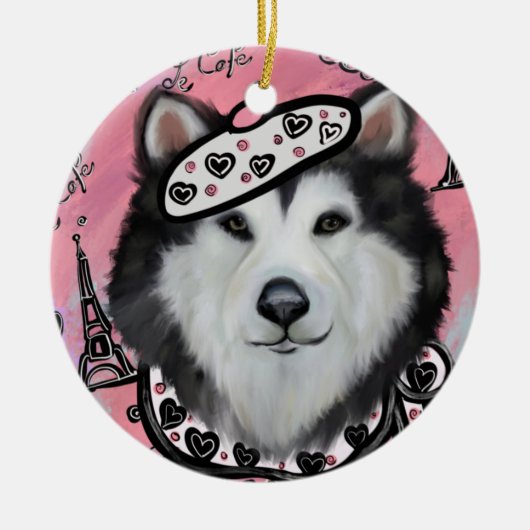 Alaskan Malamute Keramisch Ornament (Voorkant)