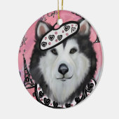 Alaskan Malamute Keramisch Ornament (Links)