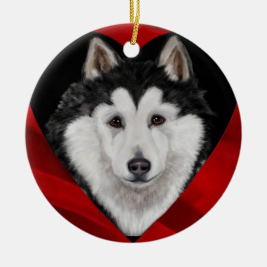 Alaskan Malamute Keramisch Ornament (Voorkant)