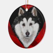 Alaskan Malamute Keramisch Ornament (Links)