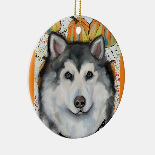 Alaskan Malamute Keramisch Ornament (Rechts)