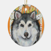 Alaskan Malamute Keramisch Ornament (Links)