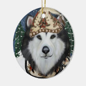 Alaskan Malamute Keramisch Ornament (Links)
