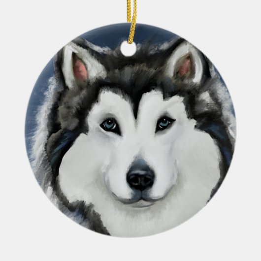 Alaskan Malamute Keramisch Ornament (Voorkant)