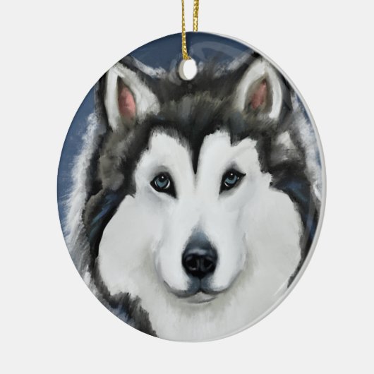 Alaskan Malamute Keramisch Ornament (Links)