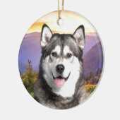 Alaskan Malamute Keramisch Ornament (Links)