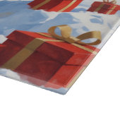 Alaskan Malamute Kerst Feestelijke Sneeuwscène Snijplank (Hoek)