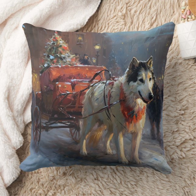 Alaskan Malamute Kerst Seizoen Kussen (Deken)