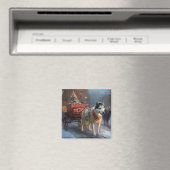 Alaskan Malamute Kerst Seizoen Magneet (Insitu (Vaatwasser))