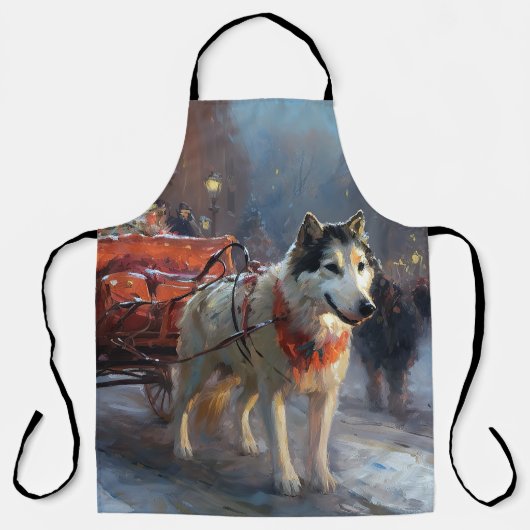 Alaskan Malamute Kerst Seizoen Schort (Voorkant)