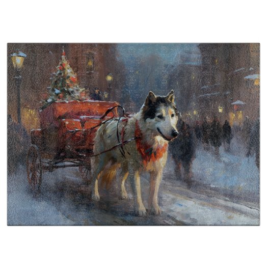 Alaskan Malamute Kerst Seizoen Snijplank (Voorkant)
