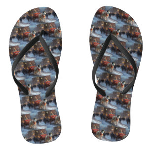 Alaskan Malamute Kerst Seizoen Teenslippers