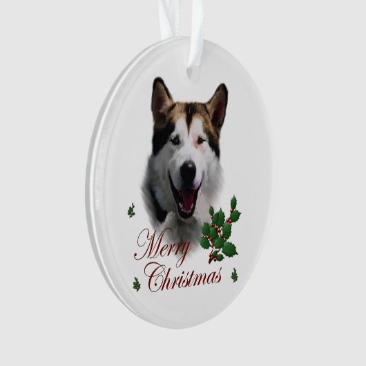 Alaskan Malamute kerstArt Ornament (voorkant)
