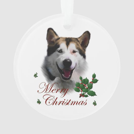 Alaskan Malamute kerstArt Ornament (achterkant)