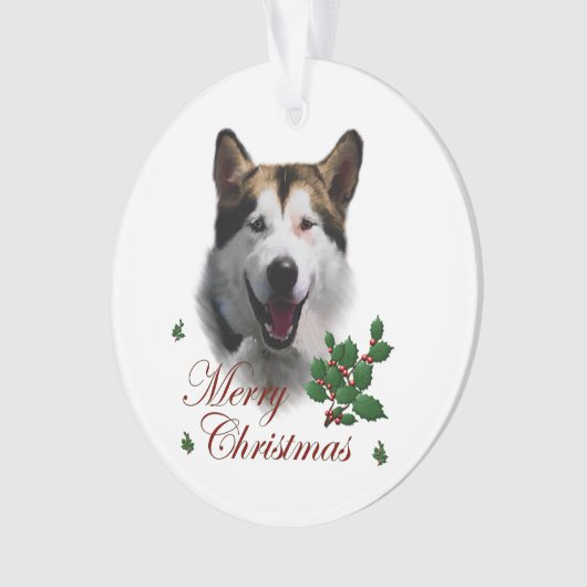 Alaskan Malamute kerstArt Ornament (voorkant)