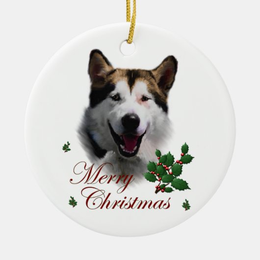 Alaskan Malamute kerstArt Ornament (Voorkant)