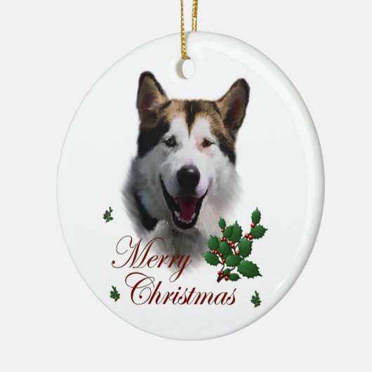 Alaskan Malamute kerstArt Ornament (Links)