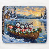 Alaskan Malamute Kerstboot Vakantie Muismat (Voorkant)