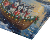 Alaskan Malamute Kerstboot Vakantie Snijplank (Hoek)