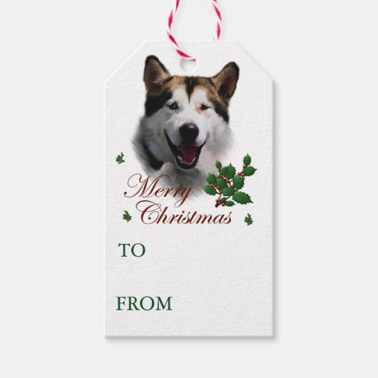 Alaskan Malamute kerstcadeaus Cadeaulabel (Voorkant)