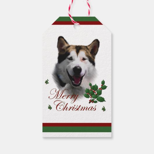 Alaskan Malamute kerstcadeaus Cadeaulabel (Achterkant)