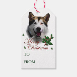 Alaskan Malamute kerstcadeaus Cadeaulabel