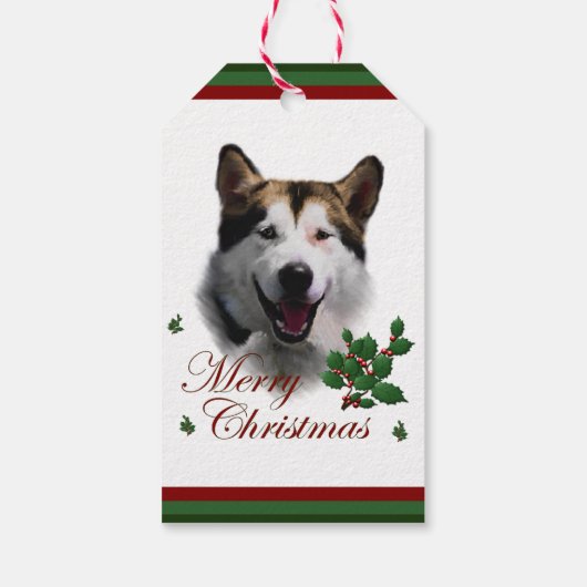 Alaskan Malamute kerstcadeaus Cadeaulabel (Achterkant)