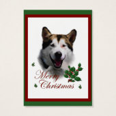 Alaskan Malamute kerstcadeautassen Visitekaartjes (Achterkant)