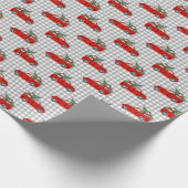 Alaskan Malamute kerstcadeautje met rode vrachtwag Cadeaupapier (Hoek)