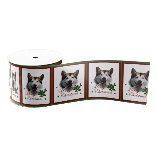 Alaskan Malamute Kerstkerry Grosgrain Lint (Spoel)