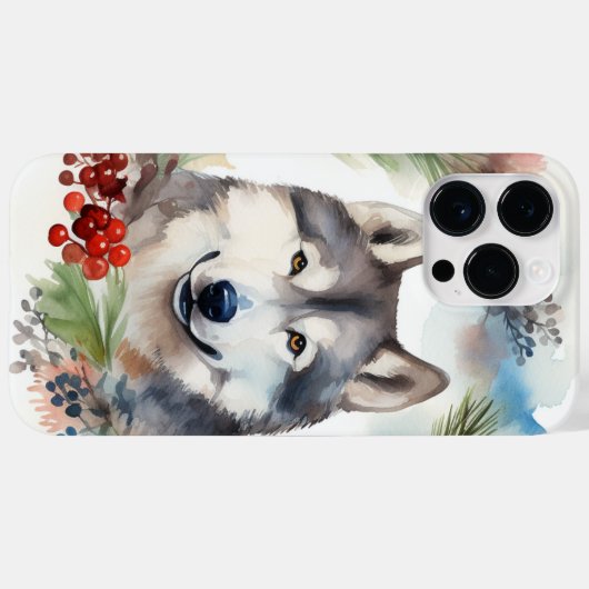 Alaskan Malamute Kerstkrans feestelijke pup Case-Mate iPhone Case (Achterkant (horizontaal))