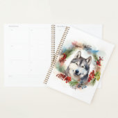 Alaskan Malamute Kerstkrans feestelijke pup Planner (Display)
