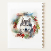 Alaskan Malamute Kerstkrans feestelijke pup Planner (Achterkant)