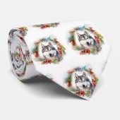 Alaskan Malamute Kerstkrans feestelijke pup Stropdas (Opgerold)