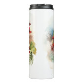 Alaskan Malamute Kerstkrans feestelijke pup Thermosbeker (Achterkant)