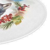 Alaskan Malamute Kerstkrans Festieve Pup Snijplank (Hoek)