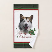 Alaskan Malamute Kerstmis Bad Handdoek (Handdoek)