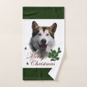 Alaskan Malamute Kerstmis Bad Handdoek (Handdoek)