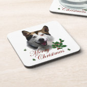 Alaskan Malamute Kerstmis Bier Onderzetter (Linkerzijde)