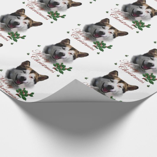 Alaskan Malamute Kerstmis Cadeaupapier (Hoek)
