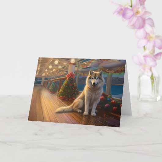 Alaskan Malamute Kerstmis Cruise: Pawsome Holiday Kaart (Orchidee)
