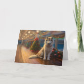 Alaskan Malamute Kerstmis Cruise: Pawsome Holiday Kaart (Voorkant)