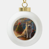 Alaskan Malamute Kerstmis Cruise: Pawsome Holiday Keramische Bal Ornament (Voorkant)