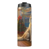 Alaskan Malamute Kerstmis Cruise: Pawsome Holiday Thermosbeker (Voorkant)