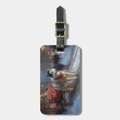 Alaskan Malamute Kerstmis Feestelijk Seizoen Bagagelabel (Voorkant verticaal)