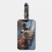 Alaskan Malamute Kerstmis Feestelijk Seizoen Bagagelabel (Achterkant verticaal)