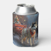 Alaskan Malamute Kerstmis Feestelijk Seizoen Blikjeskoeler (Blikje Voorkant)