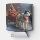 Alaskan Malamute Kerstmis Feestelijk Seizoen Blikjeskoeler (Achterkant)